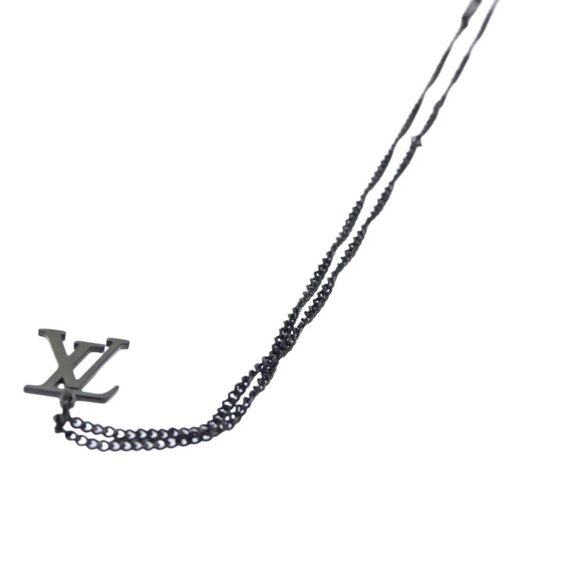 LOUIS VUITTON Adjustable Collier LV Upside Down Necklace Black - Picture 6 of 16